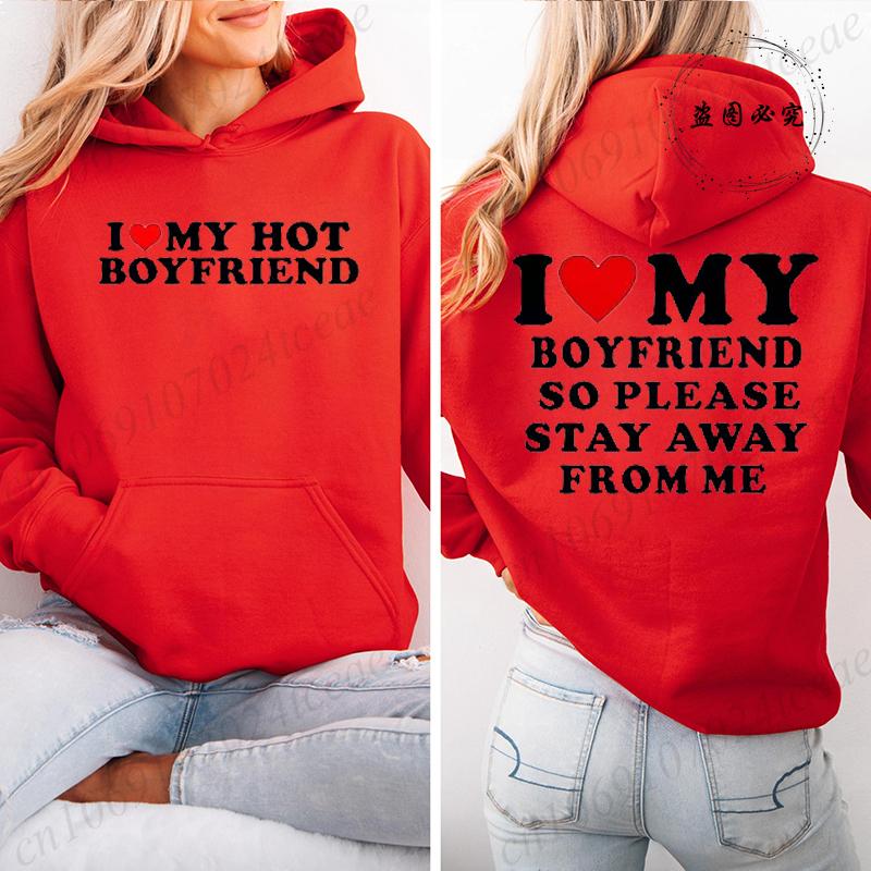 Vintage Funny I Love My Hot Girlfriend Boyfriend Zip Up Hoodies Couple Graphic Sweatshirts Men Boyfriends Casual Sportwear Shirt