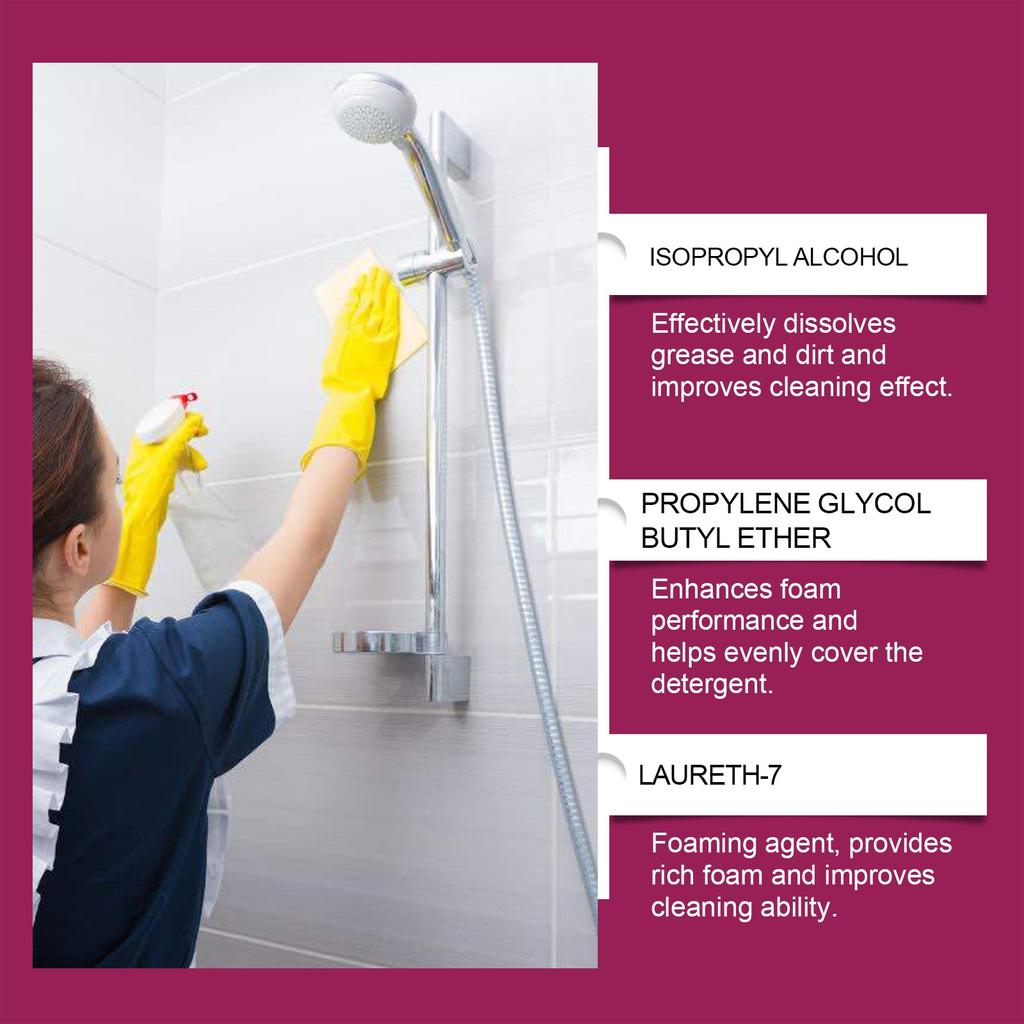 Schaumreiniger fürs Badezimmer, Fleckenentferner für Badezimmer, Glastüren, Badewannen, Fliesen, 60 ml