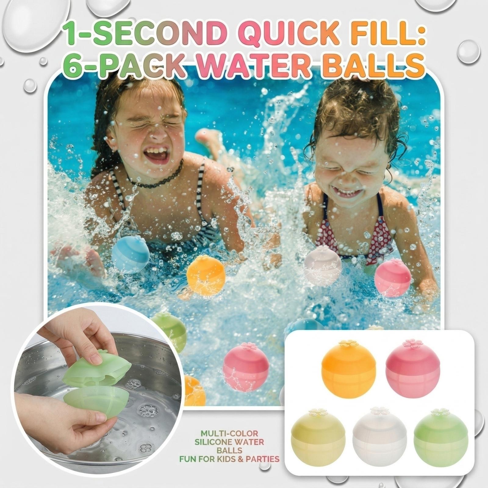 

Reusable Water-Balloons — Quick-, Refillable Water Toys For Kids Summer Fun, Outdoor Pool & Water Play One Size