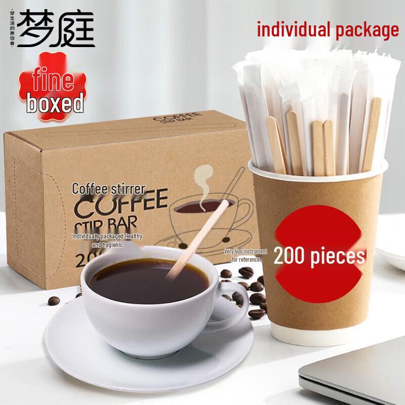 

Mengting Disposable Wooden Coffee Stirrers, 14cm