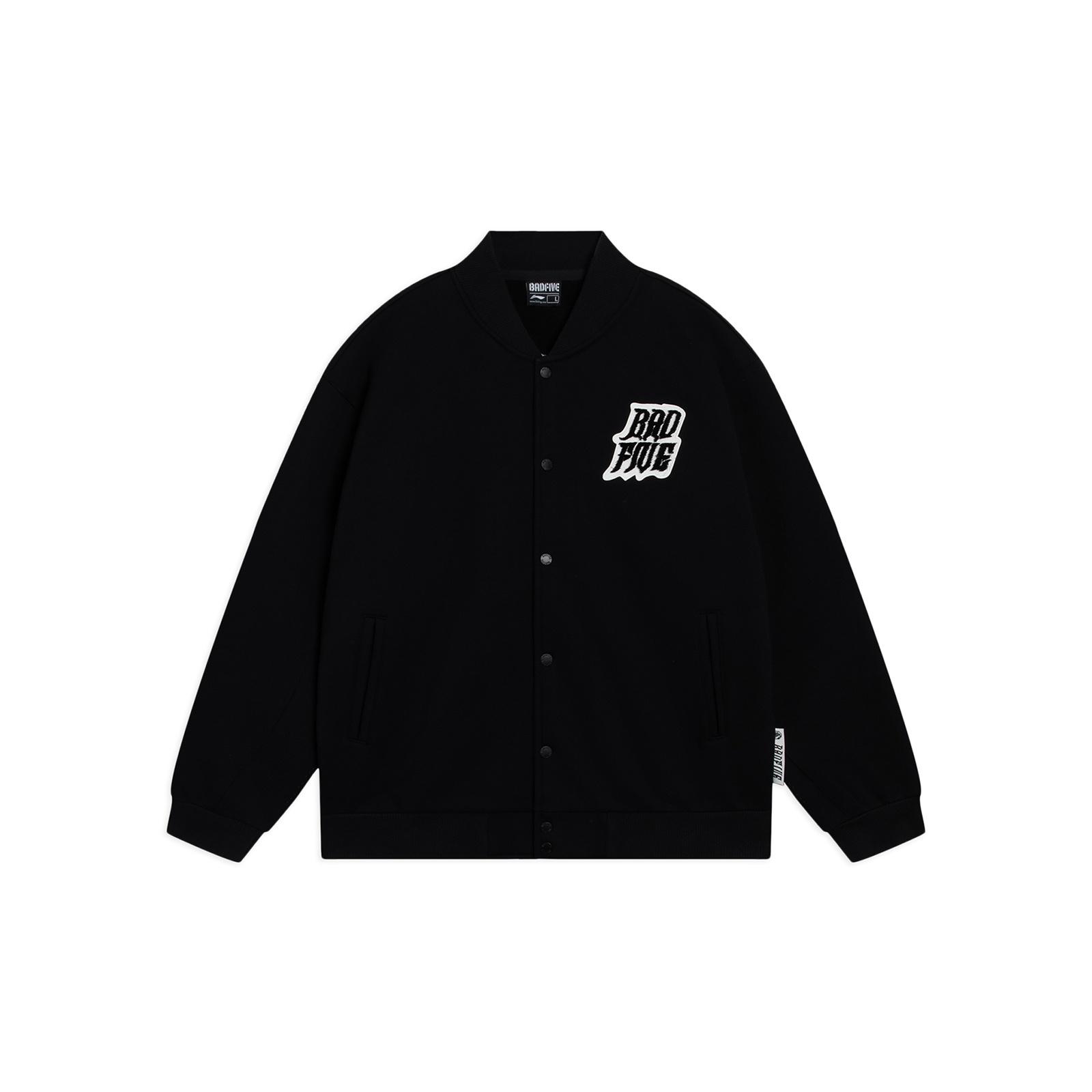 Li-Ning BadFive Hoops Graphic Baseball Jacket Black Men s AJDT043-6 XL