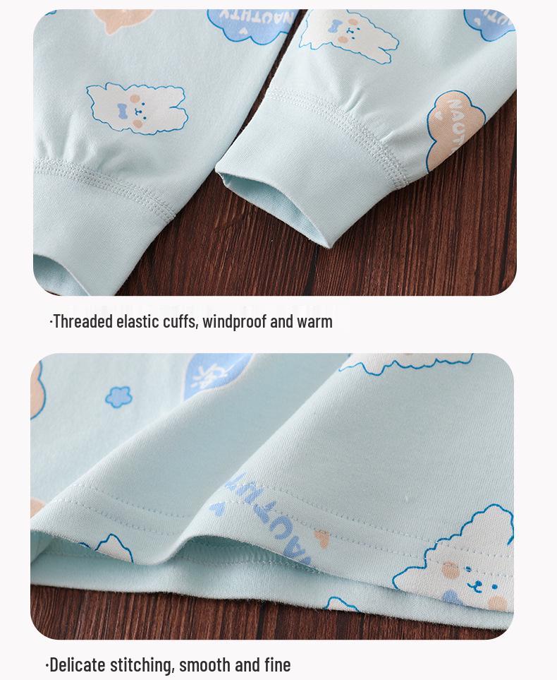 Zhongling Kinder Reine Baumwolle Herbst Unterwäsche Set - Unisex Pyjamas für Jungen und Mädchen