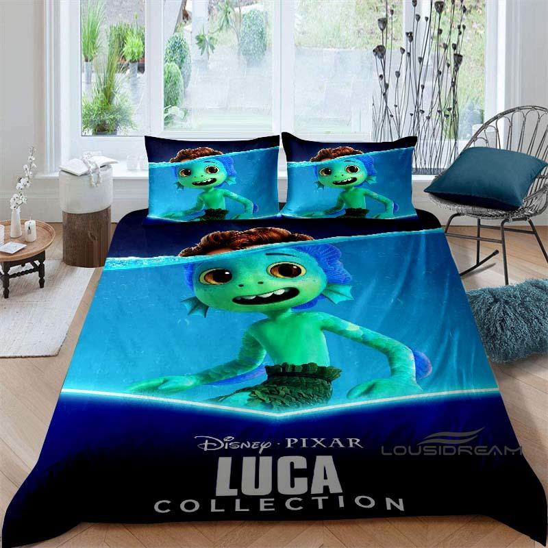 3D Printed Cute Disney Luca Duvet Cover and Pillowcase Set - Home Decor, Creative Plus Size Bedding Set