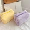Zipper Toiletry Organizer Storage Bag Women's Pouch Pencil Case Cosmetic Bag Plush Makeup Bags