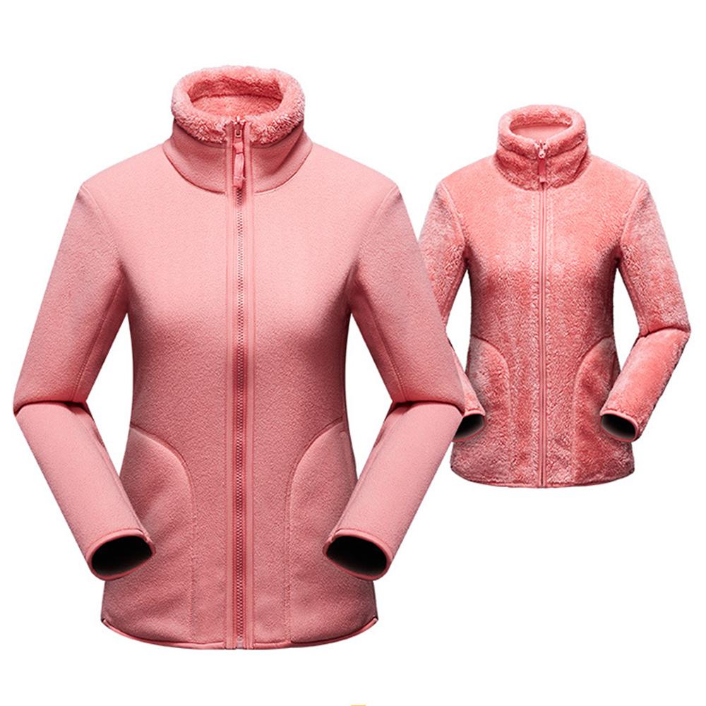 

Женская мужская зимняя теплая флисовая куртка, женская верхняя одежда, теплое пальто 4XL розовый