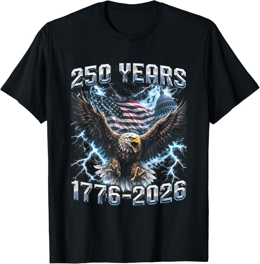 250th USA Anniversary American Flag and Eagle 1776-2026 T-T-Shirt