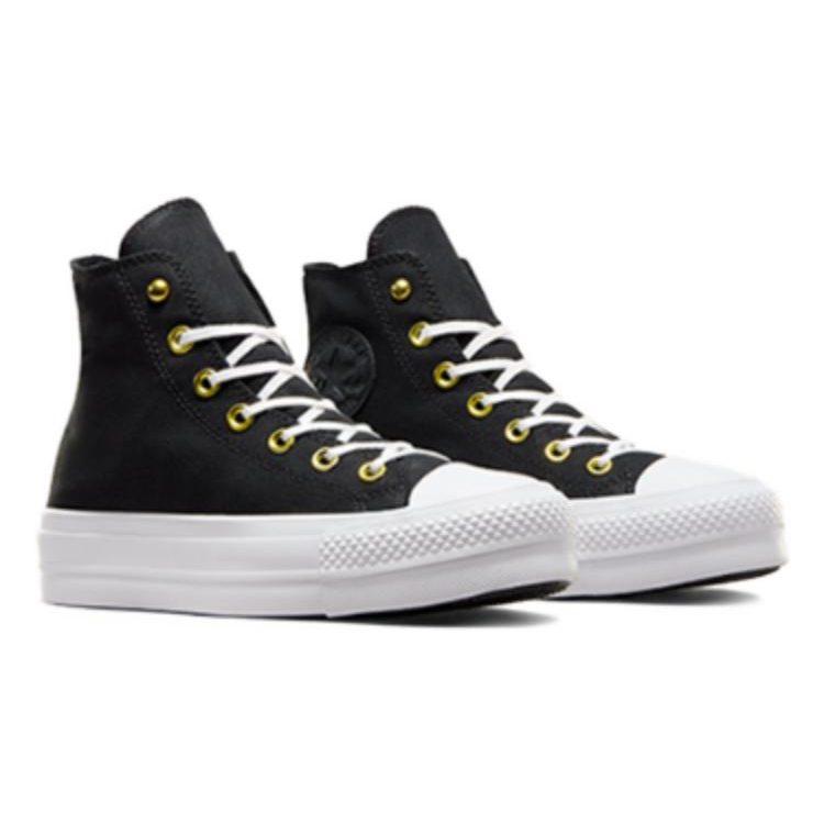 Converse Chuck Taylor All Star Lift Platform Star Studded 'Black White Gold' Women's A05453C