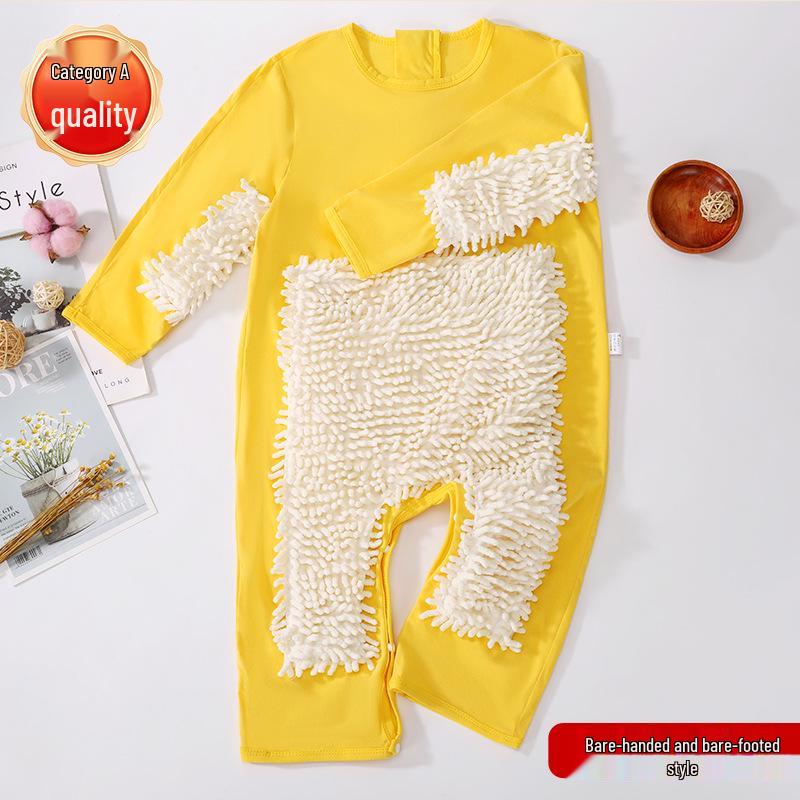 

Універсальний костюм-повзунок для немовлят Герой-швабра : Плюшевий комбінезон із захистом від плям для осені та зими для прибирання підлоги 90 cm