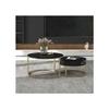 Table basse moderne Nesting Motif marbre brillant Lot de 2 tables basses rondes Table d'appoint ronde Nesting