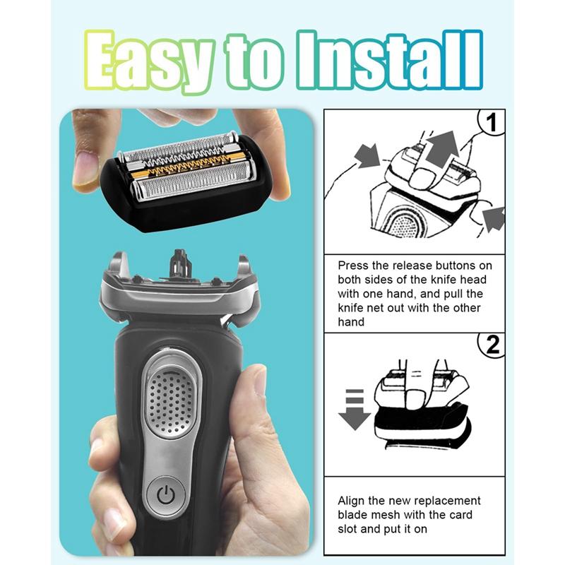 Replacement Shaver Head For Braun 9 Series Foil Shaver 9040S, 9080Cc, 9093S, 9095Cc, 9240S, 9242S, 9260S, 9280Cc