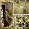 YOUNGAR Ivy Vines with Fairy Lights,Leaf String Lights Battery/USB Operated,23FT 73LED Fake for Bedroom Wall Room Wedding Birthday Garden Party Wall
