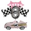 7pcs Racing Car Balloon Motorcycle Tire Wheel Balloons Black White Checkered Race Car Theme Kids Birthday Party Decorations Gift