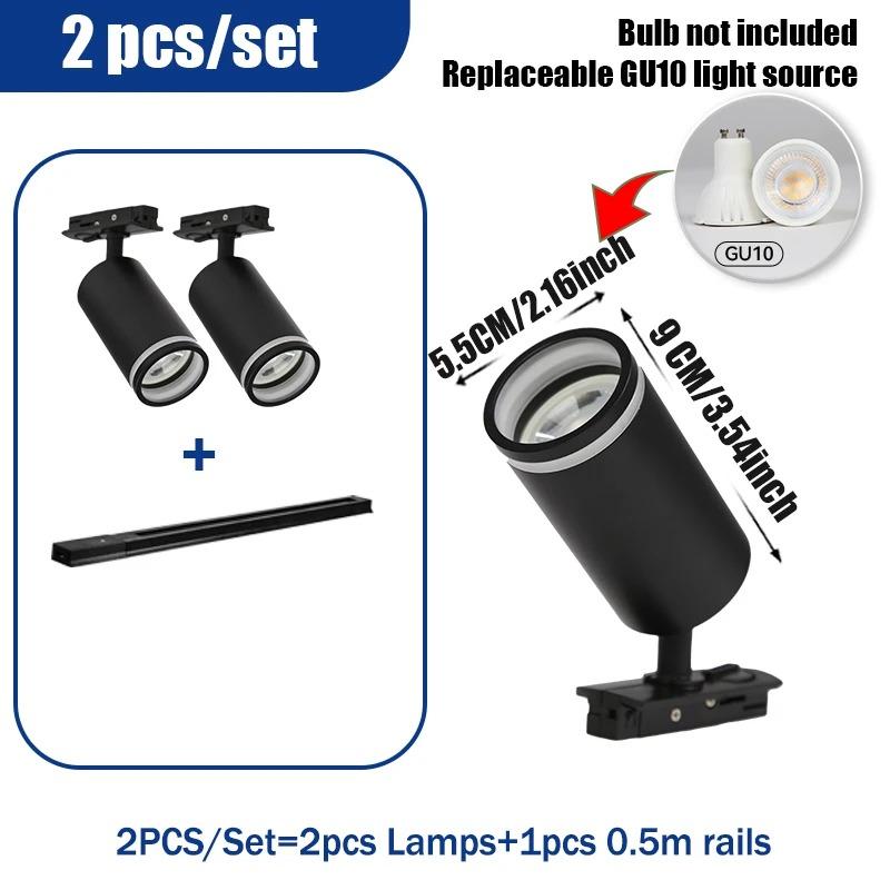 LED Track Light Clothing Store GU10 Focus Rail Spot DIY Bulb Design Fixture Shop Home Kitchen Track Lamp Source lane Spotlight