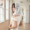 European Style Floral Embroidered Triangular for Bridal Weddings Parties As Head Shawl 130x50cm Polyester Fabric