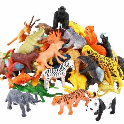 Juguete de Colección Mini 53 uds/set Animales de Simulación Modelo de Animal Mundo Animal Modelo de Zoológico Figura de Animal