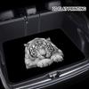 1Pcs Black & White Lying Tiger Car Trunk Mat with Anti Slip Cargo Liner Waterproof Rear Storage Protector Floor Mat for SUV Seda