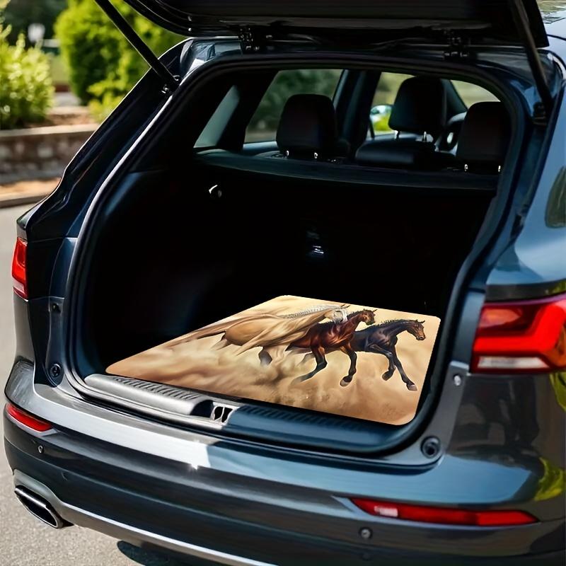 1Pcs Horse Print Car Trunk Mat Non-Slip Heavy-Duty Cargo Liner for SUVs Sedans Trucks  Protects Against Pets Protective Cover