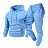 Men's Casual Color Letter-printed Sweatshirt Set, Men's Hooded Drawstring Sweatshirt And Sweatpants Two-piece Set