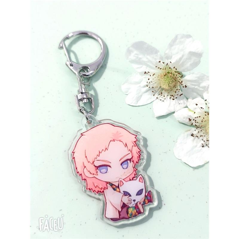 Anime Keychains Keychain Demon Slayer Kimetsu No Yaiba Acrylic Key Ring Cute Funny Cartoon for Friends