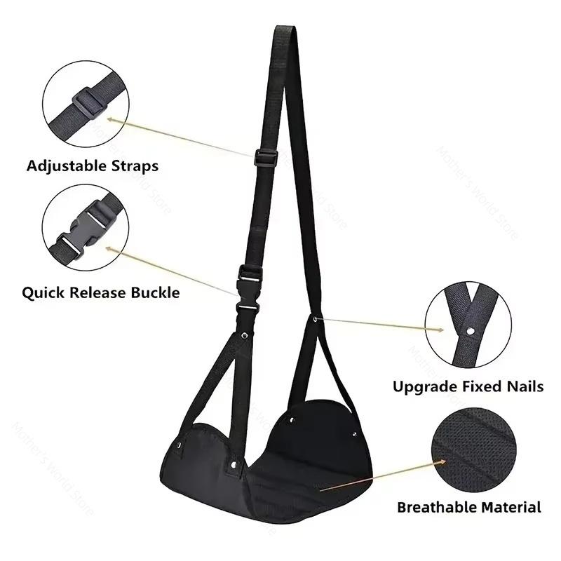 Portable Foot Rest Hammock for Travel – Airplane Foot Pad, Car Footrest, Leg Hammock & Hanging Strap Accessory