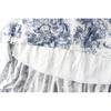Qooth Elegant Women A-line Ink Painting Print Chiffon Skirt  Mid Length Elastic Waist Skirt QT2653