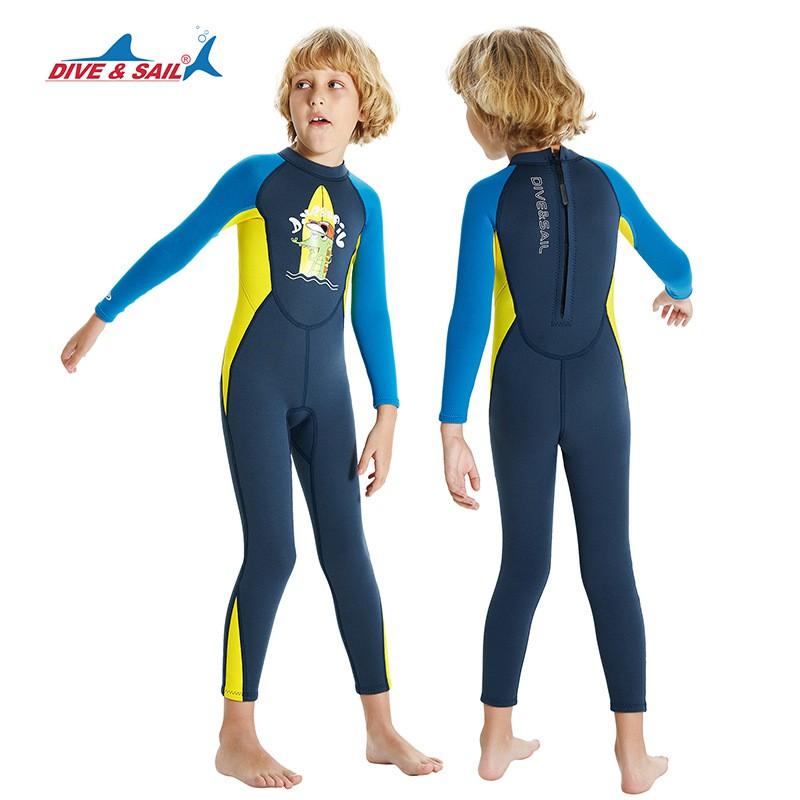 Kids 2.5mm Neoprene Fullsuit Wetsuit Snorkeling Diving Surfing Swimming Warm Winter