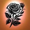 Black White Metal Rose Wall Art Iron Flower Decor for Home Office Cafe Gift