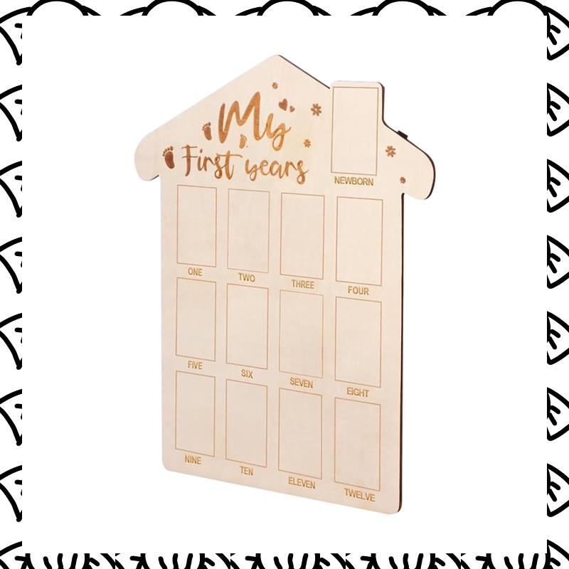 A71Z Baby Monthly Milestone Cards, Wooden Monthly Milestone Cds - Newborn Photography Props To Record Your Baby s Growth Easy In