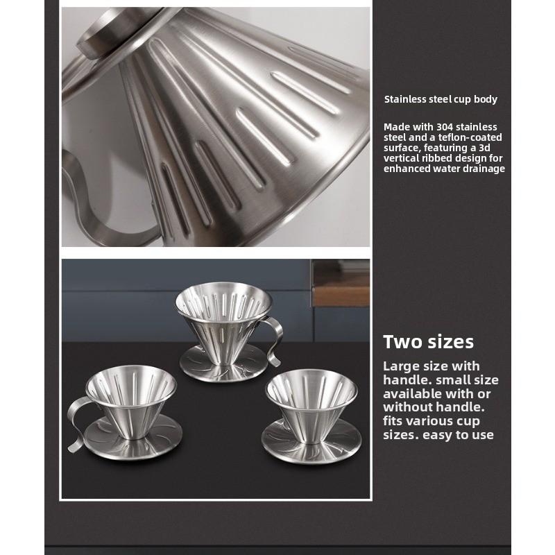 V60 Coffee Filter Stainless Steel 304 Coffee Set Equipment - Filter Cup Funnel Drip
