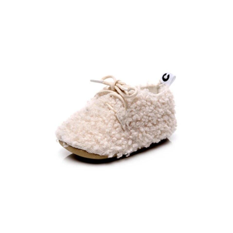 2024 Unisex Baby Shoes Winter New British Style Lace-up Cotton Shoes Hard-soled Children Baby Toddler Shoes 0-2 Years Old