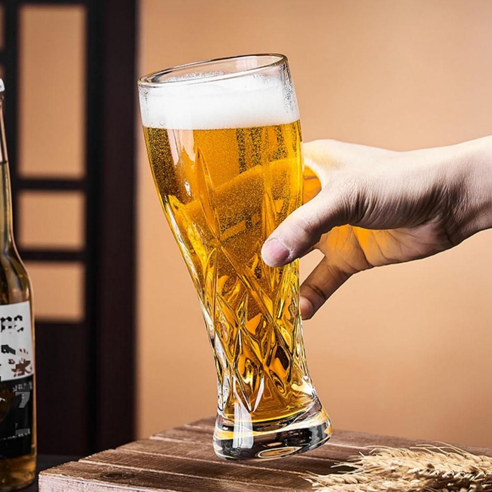 330ml/500ml High-end Craft Beer Glass Creative Carved Beer Glass Cold Drink Cup Household Large Capacity Water Cup Bar Glassware