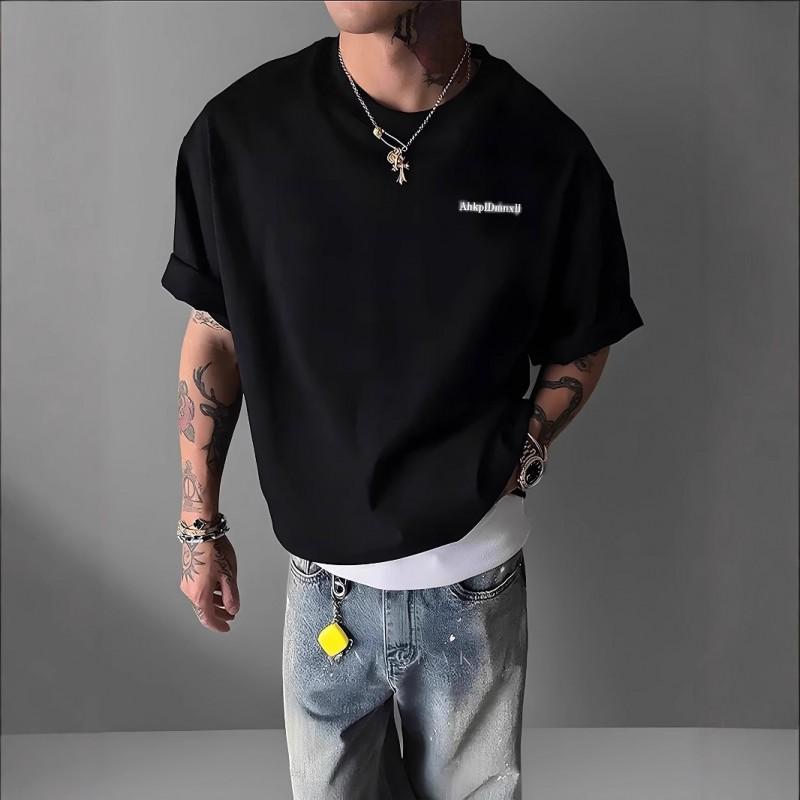 100% Baumwolle Übergroßes Grafik-T-Shirt Unisex Streetwear Vintage-Print Kurzarm-T-Shirt