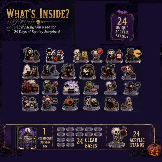 Desktop Decoration for with Mini Day Haunted Calendar 24 Halloween Advent Countdown Box Trick or