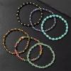 Geometric Beaded Bracelet Faceted Natural Stone Square Cube Bracelet Energy Jewelry