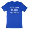 Y'all Think I'm Mean, Wait Till I Don't Like You Funny Tee T-shirt