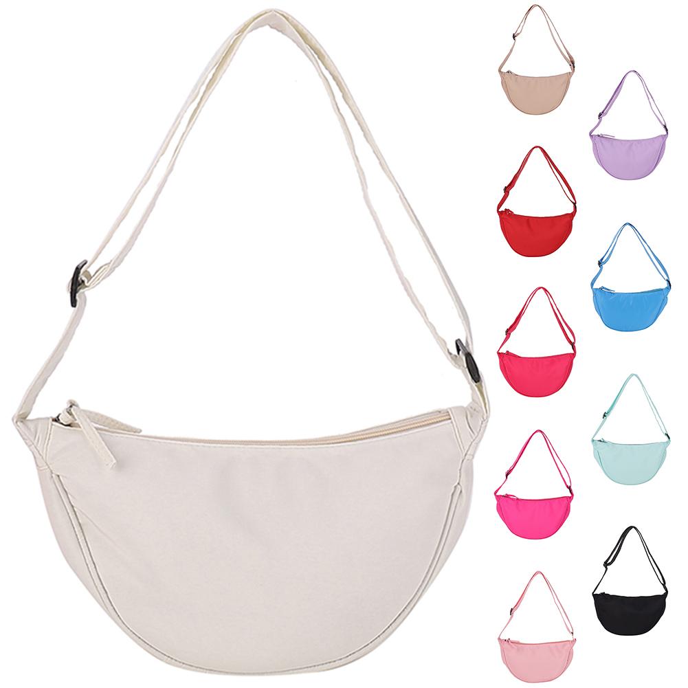 Women Shoulder Bags Crescent Nylon Crossbody Bags Simple Elegant Female Handbags