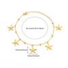 Fashion Beach Resort Ocean Wind Shell Starfish Dolphin Pendant Stacked Chain Stainless Steel Anklet Women