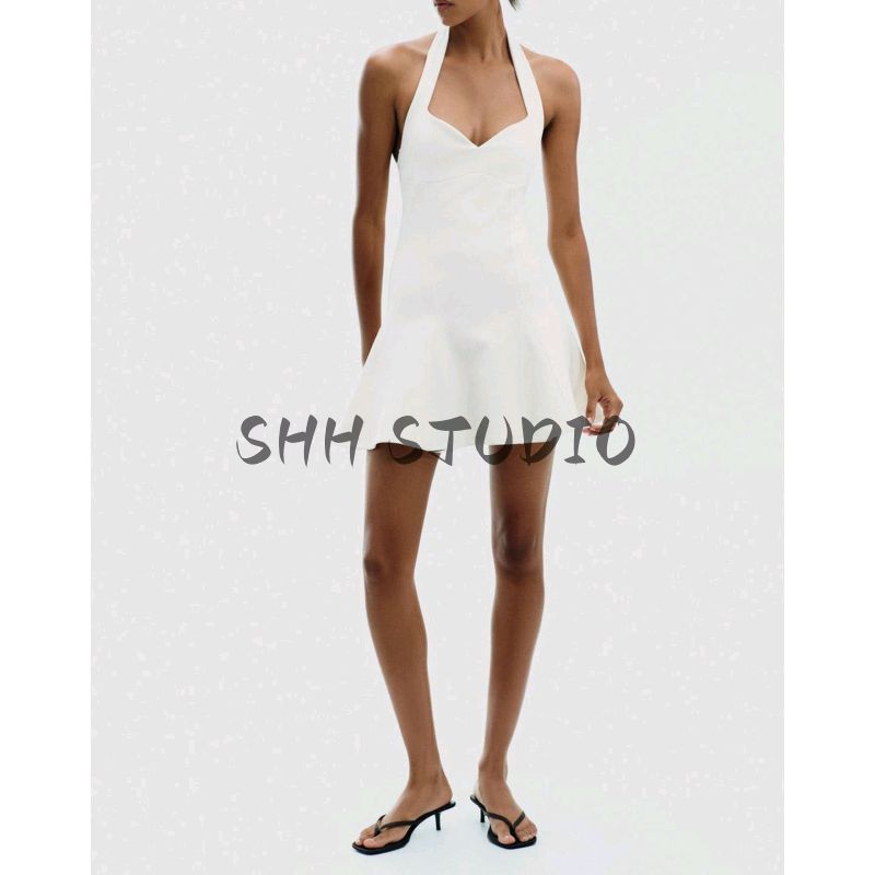 Autumn New Women clothes French style Design Sexy Style Neck Collar Double-sided Cloth Short Dress 3641844