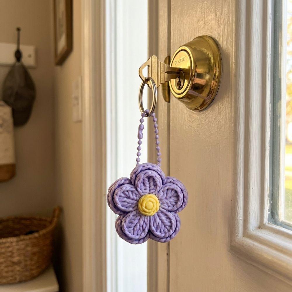 3D Print Knit Texture Fidget Keychain Clicker Mechanism Flower Clicker Pendant for Kids Adults