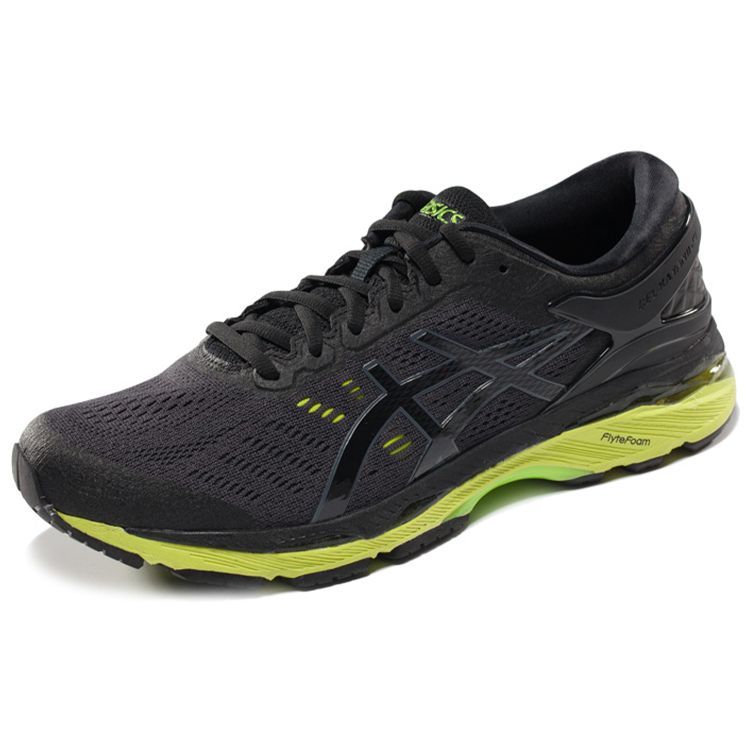Asics Gel-Kayano 24 Fabric Sports Comfortable Low-Top Running Shoes Men sneaker Black Green T7A1N-9085