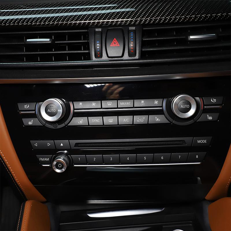 For BMW X5 X6 E70 E71 2008-2013 Aluminum Alloy Silver/Red Car Air Condition Volume Switch Ring Knob Cover Trim Car