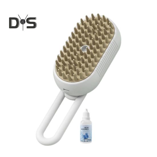 

Паровая щетка для домашних животных, самоочищающаяся щетка для линьки с вращающейся на 360 градусов ручкой, силиконовая щетина, инструмент для ухода за домашними животными для собак и кошек D