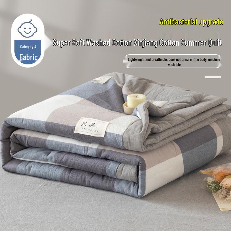 

Летнее одеяло из стиранного хлопка в стиле Муджи: Прохладный, Машинная стирка, Подходит для мамы и малыша 150x200 cm