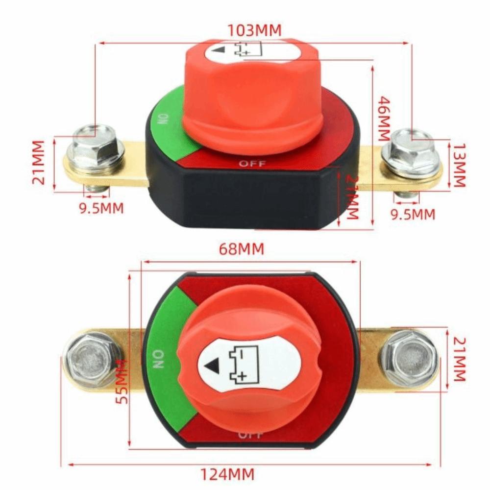 12V-24V Battery Kill Switch 300A Battery Shut Off Switch Durable Power Isolator Switch for Boat