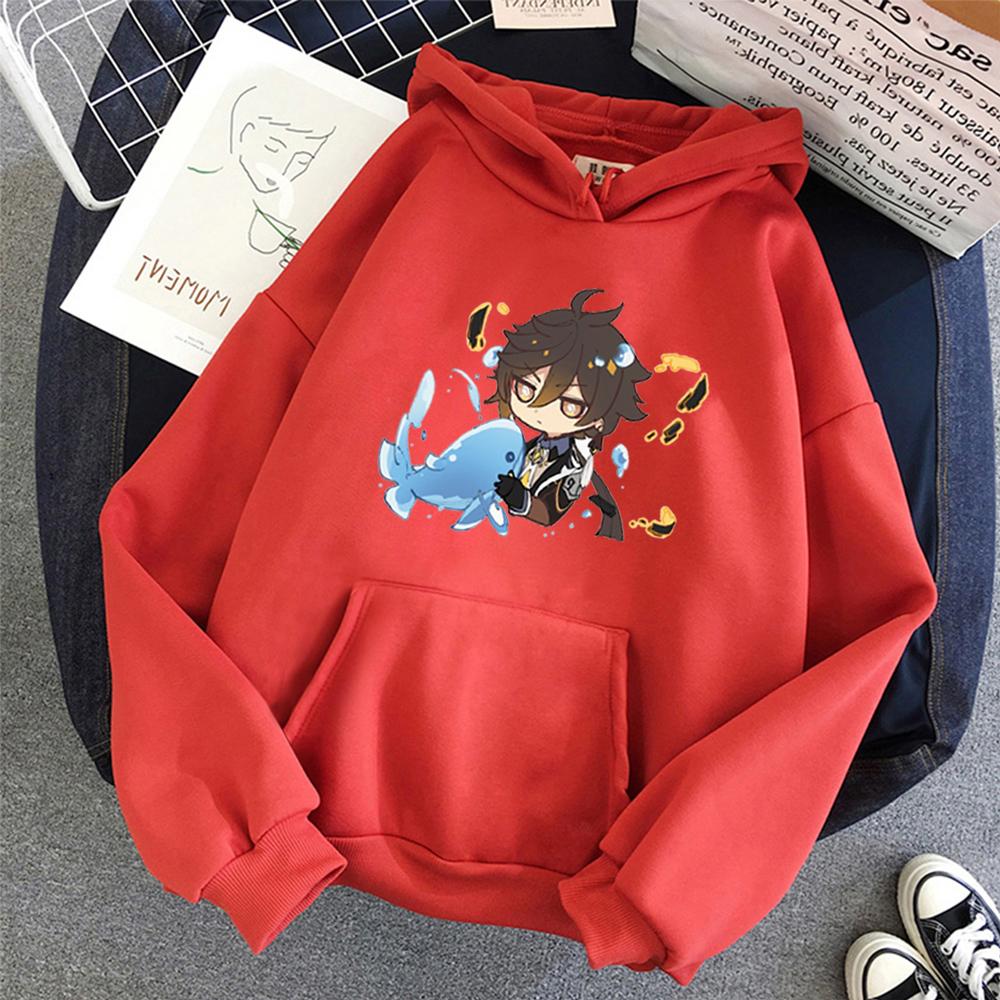 Genshin Impact Clothes Women Game Zhong Li Print Kawaii Hoodie Colors 12 Oversized Sweatshirts Anime Aesthetic Harajuku