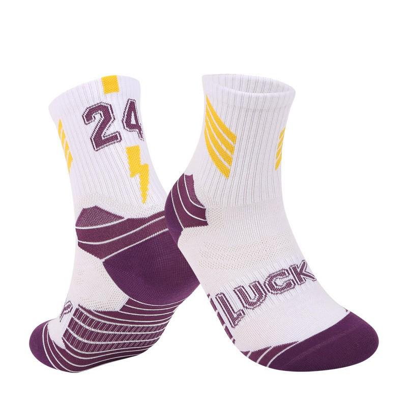 Youth Non-Slip Knee-High Basketball Socks - Breathable Combed Cotton for Big Kids and Boys