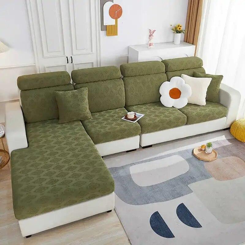 High Stretch Sofa Seat Cover 3D Jacquard Couch Individual Cushion Slipcover Non-slip Bench Covers