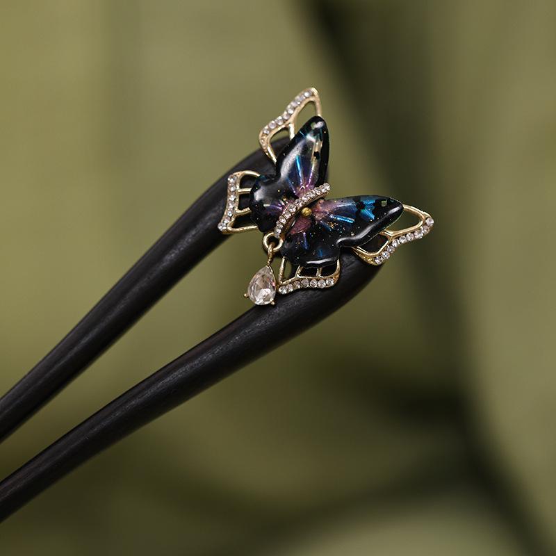 "Auspicious Lotus Cloud Sandalwood Hairpin: Ancient Chinese Style Hanfu Headdress for Women"