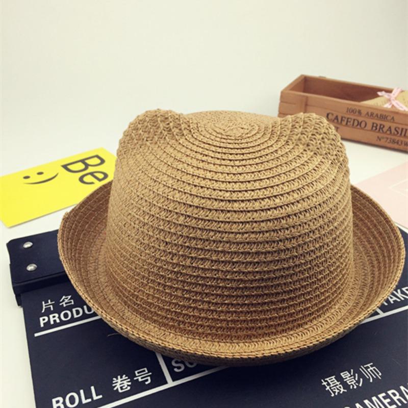 Sun Hat For Children Boys Outdoor Girls Sun Hat Ear Decoration Sun Hat Solid Kid Floppy Panama Hat