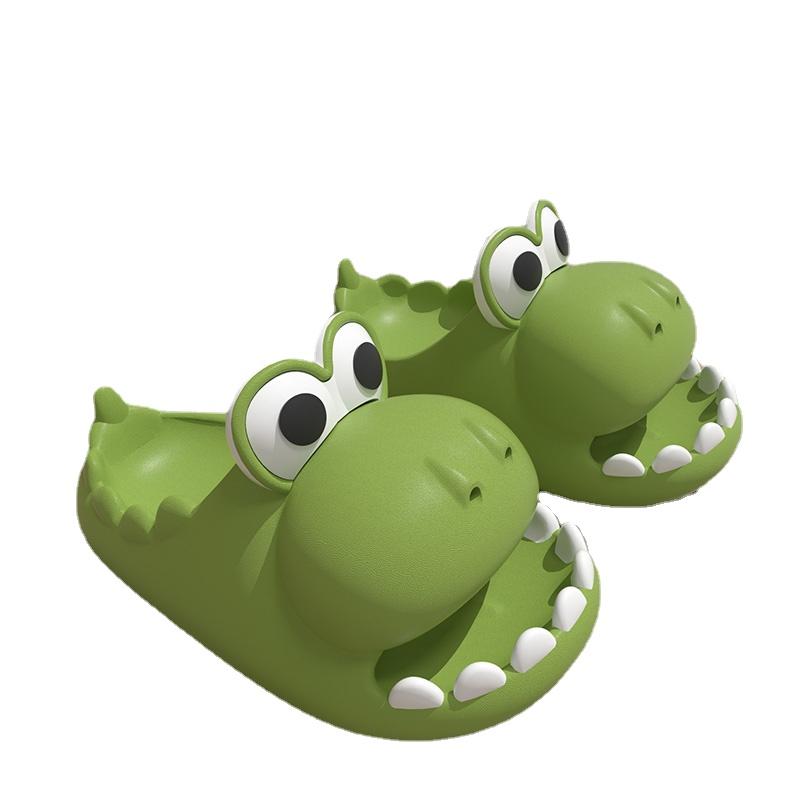 Fashion Women Cartoon Cute Dinosaur Soft Bottom Slippers 2024 Summer New Beach Anti-Slip Wear-resisting Sandals Home Bathroom Shoes